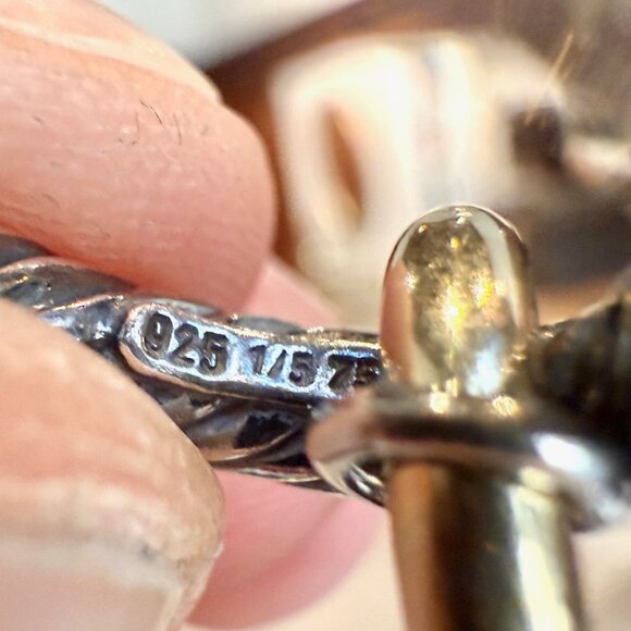 David Yurman Sterling Silver 18k Gold Oval Link Chain Cable 17mm Bracelet - Picture 12 of 13